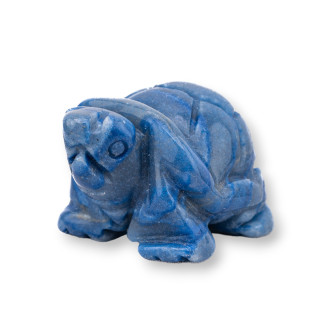 Statue de pierres précieuses ornementales, 1.5 pouces, 2.5cm, tortue aventurine bleue