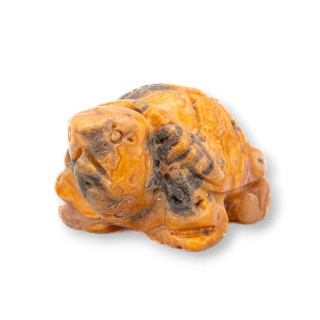 Ornament-Statue aus Halbedelsteinen, 1,5 Zoll, 2,5 cm, gelbe Jaspis-Schildkröte