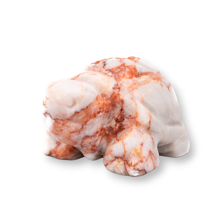 Ornement de statue de pierres précieuses 1,5 pouces 2,5 cm Tortue de jaspe rose