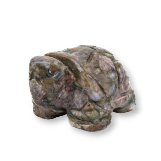 Soprammobile Statua Di Pietre Dure 1,5inch 3,5cm Tartaruga Di Labradorite Marrone