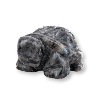 Estatua ornamental de piedras semipreciosas 1,5 pulgadas 2,5 cm Tortuga de labradorita negra