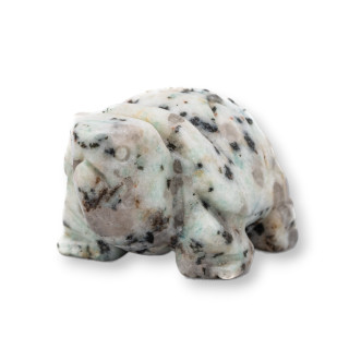 Statue ornementale de pierres semi-précieuses, tortue obsidienne 1.5 pouces 2.5cm