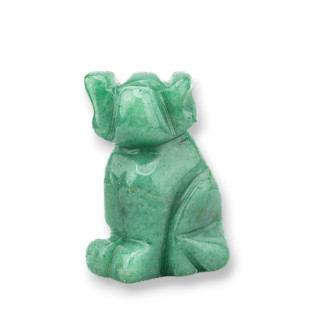 Semiprecious Stone Statue Ornament 1.5inch 3.5cm Green Aventurine Dog