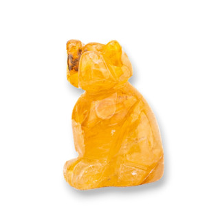 Ornement de statue en pierre semi-précieuse 1,5 pouces 2,5 cm Chien Calcite