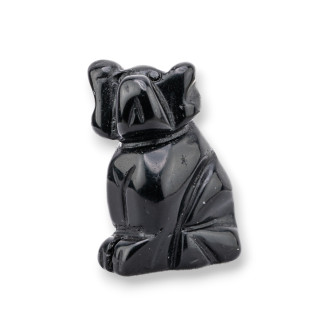 Halbedelsteinstatue Ornament 1,5 Zoll 2,5 cm Onyx-Hund