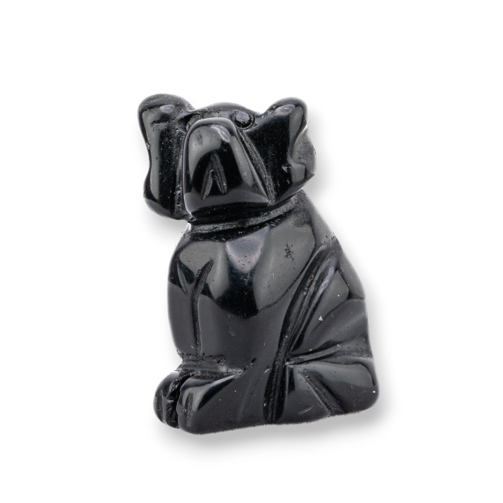 Halbedelsteinstatue Ornament 1,5 Zoll 2,5 cm Onyx-Hund