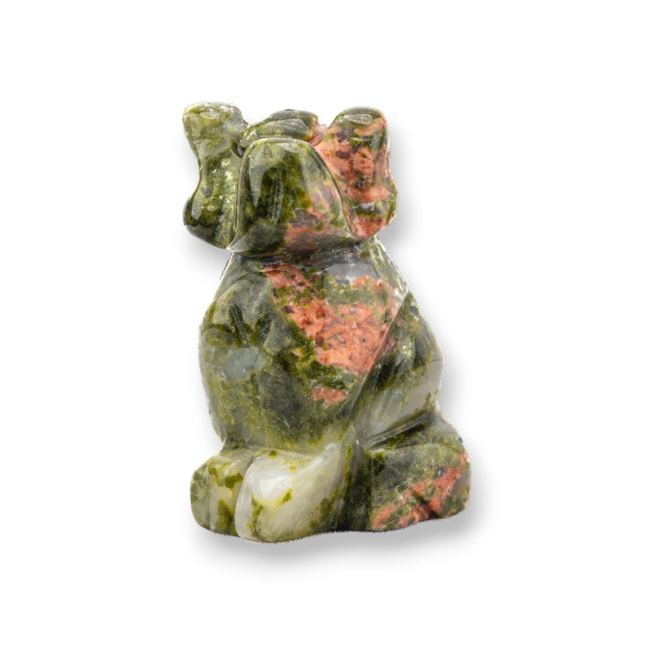 Adorno de estatua de piedras preciosas, 1,5 pulgadas, 2,5 cm, perro unakita