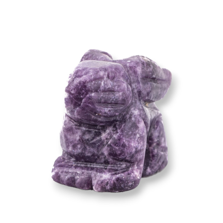 Adorno de estatua de piedra semipreciosa, 1,5 pulgadas, 2,5 cm, conejo amatista intenso