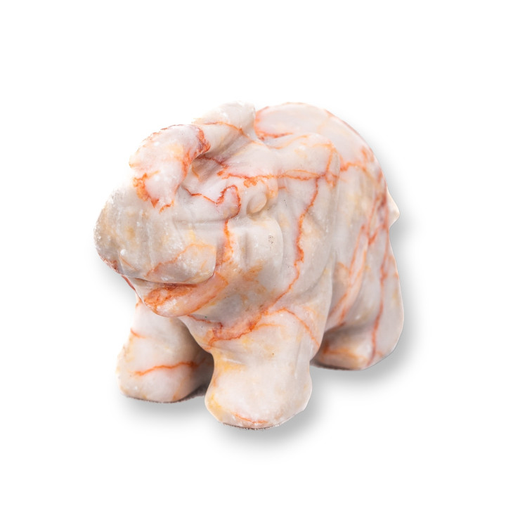 Edelstein-Statue-Ornament, 1,5 Zoll, 2,5 cm, rosa Jaspis-Elefant