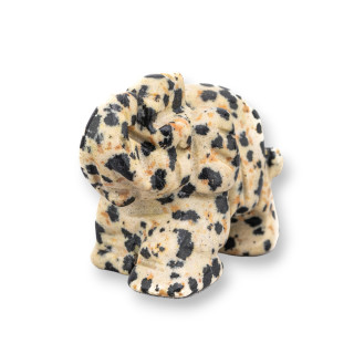 Edelstein-Statue-Ornament, 3,8 cm, 2,5 cm, Eierschalen-Jaspis, Elefant