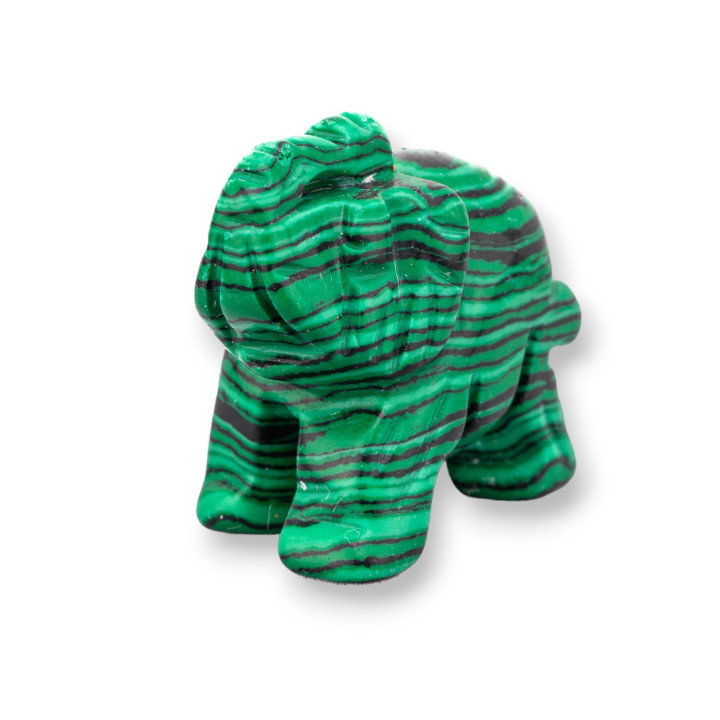 Statue d'ornement en pierres semi-précieuses, éléphant en pâte de Malachite, 1.5 pouces, 2.5cm