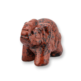 Estatua de piedra semipreciosa, adorno de elefante de rodonita oscura de 1,5 pulgadas y 2,5 cm