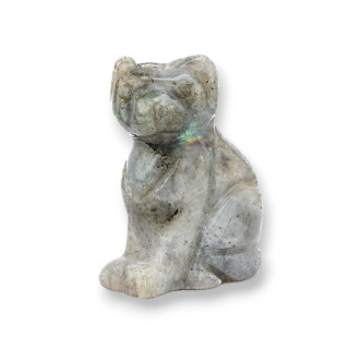 Edelsteinstatue Ornament 1,5 Zoll 2,5 cm Labradorit Katze