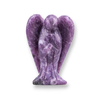 Adorno de estatua de piedra semipreciosa Ángel de amatista intensa de 2 pulgadas y 5 cm