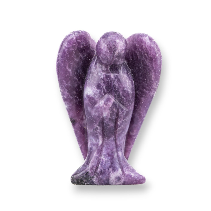 Adorno de estatua de piedra semipreciosa Ángel de amatista intensa de 2 pulgadas y 5 cm