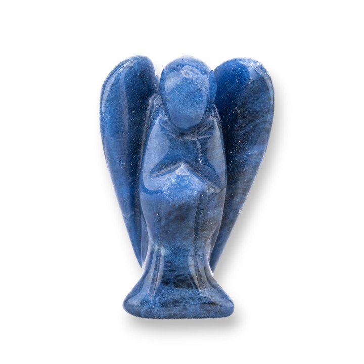 Statue de pierres précieuses ornement 2 pouces 5 cm ange aventurine bleue
