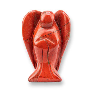 Adorno de estatua de piedras preciosas, ángel de jaspe rojo de 2 pulgadas y 5 cm