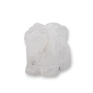 Adorno de estatua de piedras preciosas Conejo de cristal de roca de 1,5 pulgadas y 2,5 cm