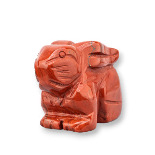 Adorno de estatua de piedras preciosas, 1,5 pulgadas, 2,5 cm, conejo de jaspe rojo