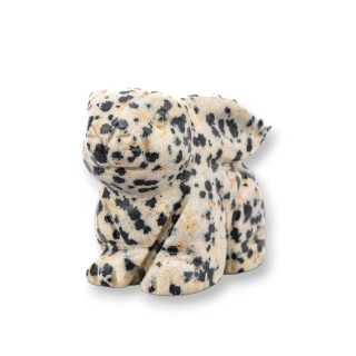 Soprammobile Statua Di Pietre Dure 1,5inch 3,5cm Coniglio Di Eggshell Jasper