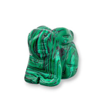 Ornamentstatue aus Halbedelsteinen 1,5 Zoll 2,5 cm Malachitpaste Kaninchen