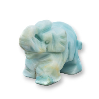 Semiprecious Stone Statue Ornament 1.5inch 3.5cm Amazonite Elephant