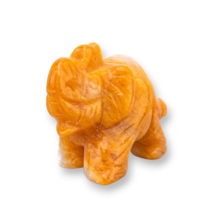 Halbedelstein-Statue-Ornament, 1,5 Zoll, 2,5 cm, Calcit-Elefant