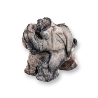 Adorno de estatua de piedra semipreciosa, elefante jaspe de 1,5 pulgadas y 2,5 cm