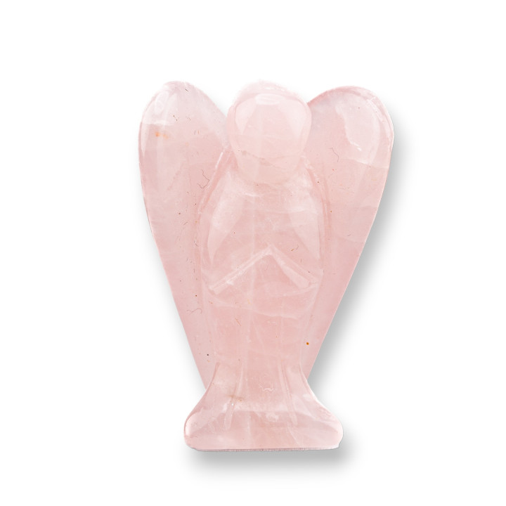 Edelstein-Statue-Ornament, 5,1 cm, Rosenquarz-Engel