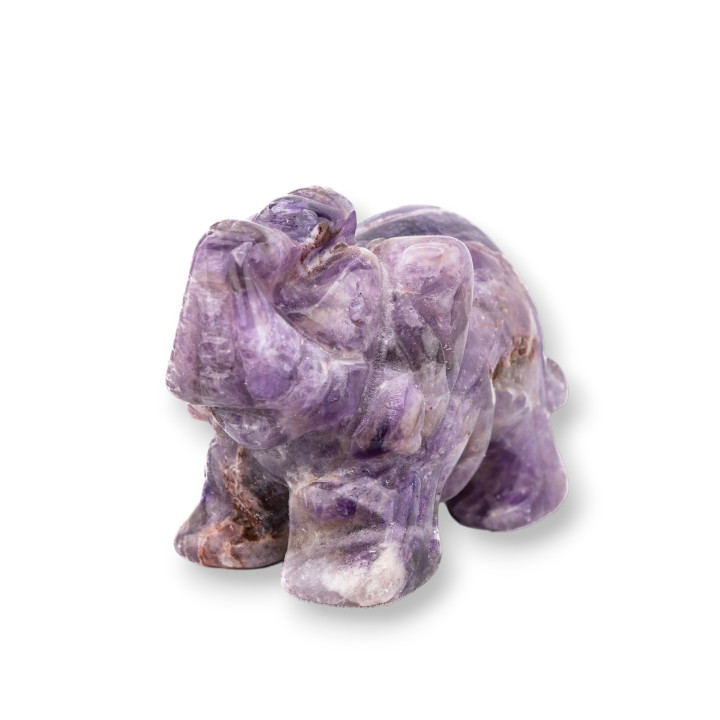 Adorno de estatua de piedras preciosas, elefante de amatista de 2 pulgadas y 5 cm