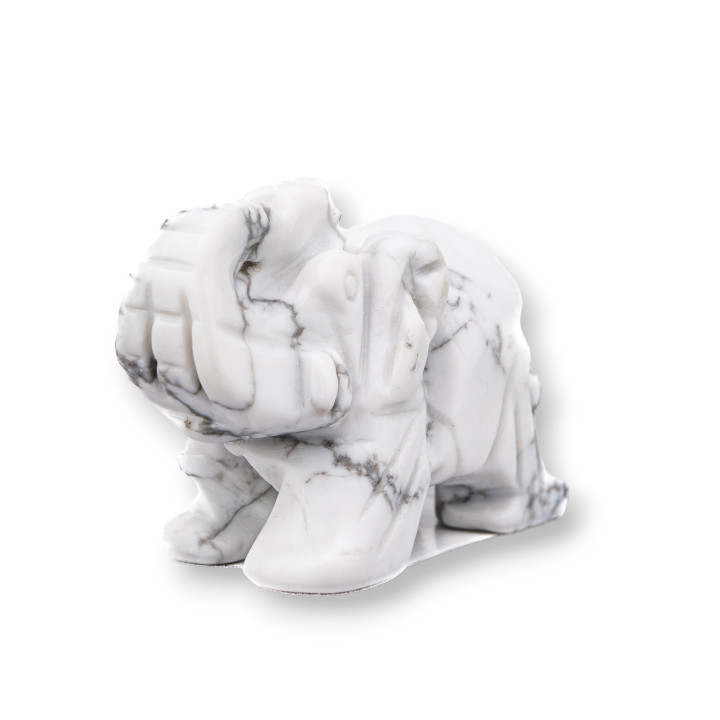 Statue en pierre semi-précieuse, ornement, éléphant Aulite, 2 pouces, 5cm