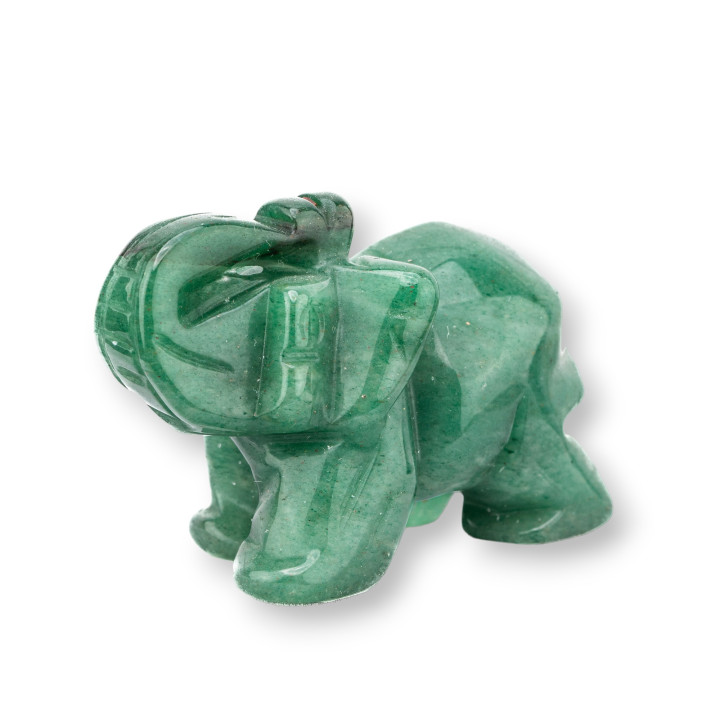 Statue en pierre semi-précieuse, ornement, éléphant Aventurine verte, 2 pouces, 5cm