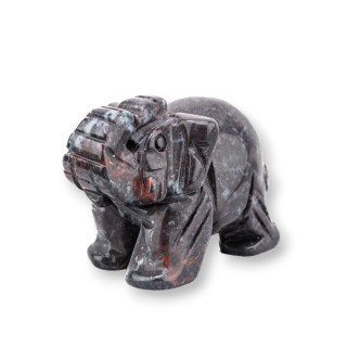 Adorno de estatua de piedras preciosas 2 pulgadas 5 cm Elefante de jaspe