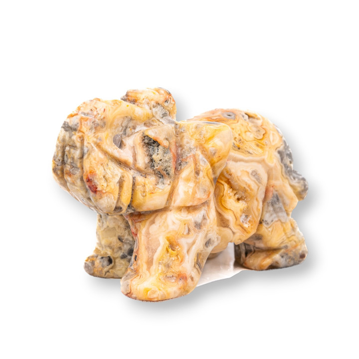 Soprammobile Statua Di Pietre Dure 2inch 5cm Elefante Di Diaspro Picasso