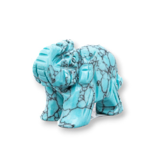 Semiprecious Stone Statue Ornament 2inch 5cm Magnesite Elephant