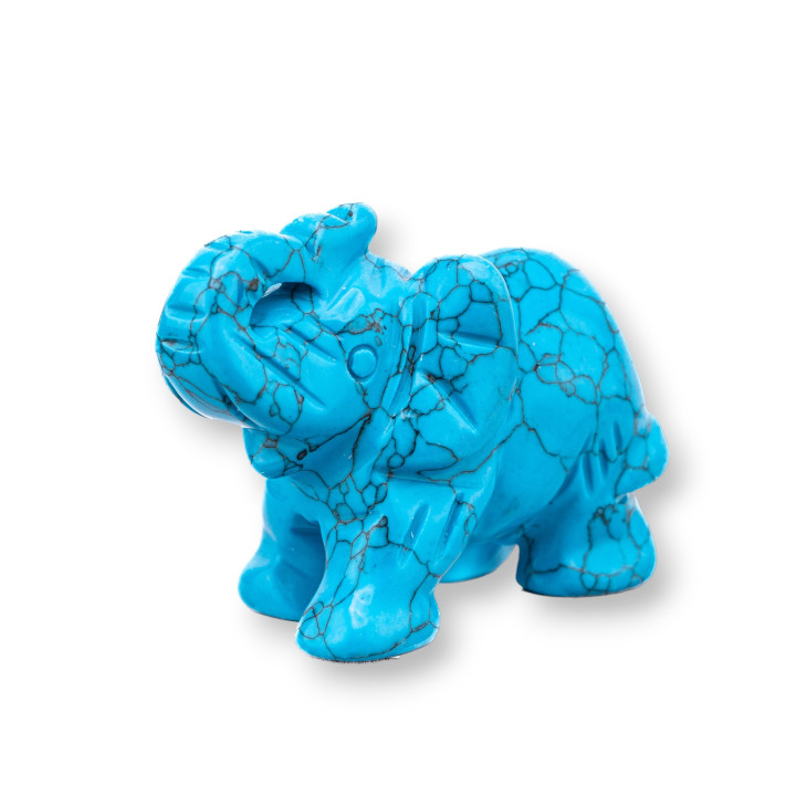 Halbedelstein-Statue, Ornament, 5 cm, Magnesit-Elefant