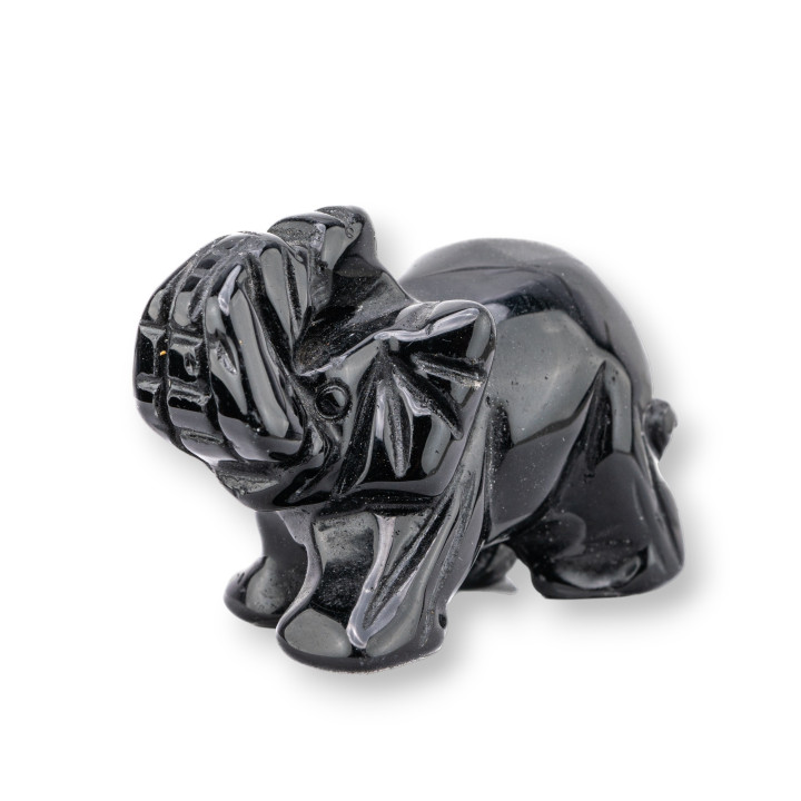 Statue en pierre semi-précieuse, ornement, éléphant en Onyx, 2 pouces, 5cm