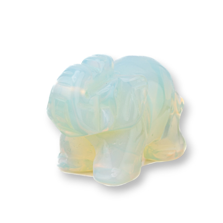 Adorno de estatua de piedra semipreciosa, 2 pulgadas, 5cm, elefante de ópalo Synt