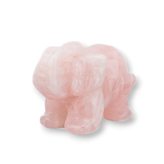 Statue en pierre semi-précieuse, ornement, éléphant en Quartz Rose, 2 pouces, 5cm
