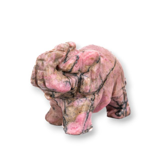 Adorno de estatua de piedras preciosas Elefante de rodonita de 2 pulgadas y 5 cm