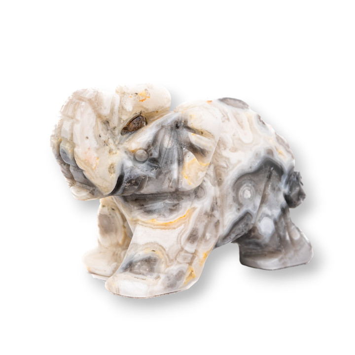 Soprammobile Statua Di Pietre Dure 2inch 5cm Elefante Di Rodonite Scuro