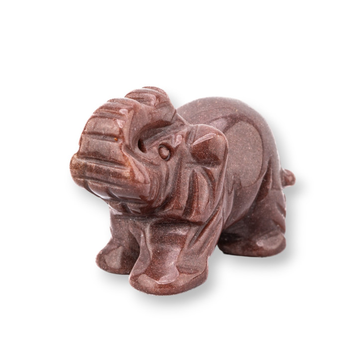 Edelstein-Statue-Ornament, 5 cm, Sandstein-Elefant