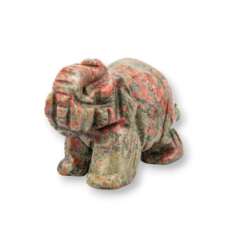 Soprammobile Statua Di Pietre Dure 2inch 5cm Elefante Di Unakite