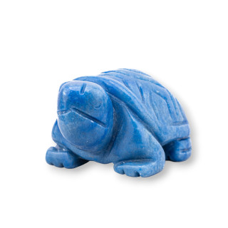 Edelstein-Statue-Ornament, 5,1 cm, blaue Aventurin-Schildkröte