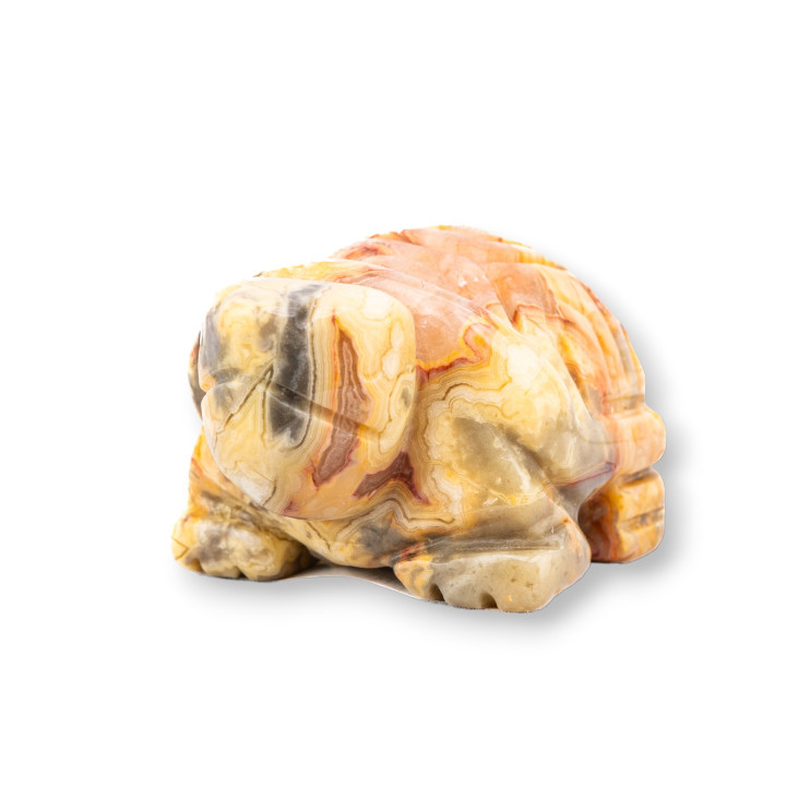 Statue ornementale de pierres semi-précieuses 2 pouces 5 cm, tortue jaspe Picasso