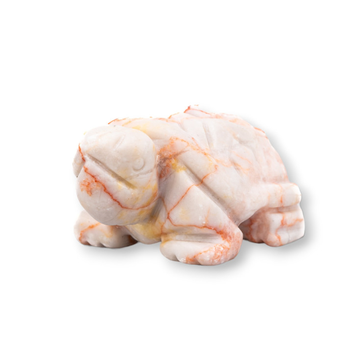 Statue de pierres précieuses ornement 2 pouces 5 cm tortue jaspe rose