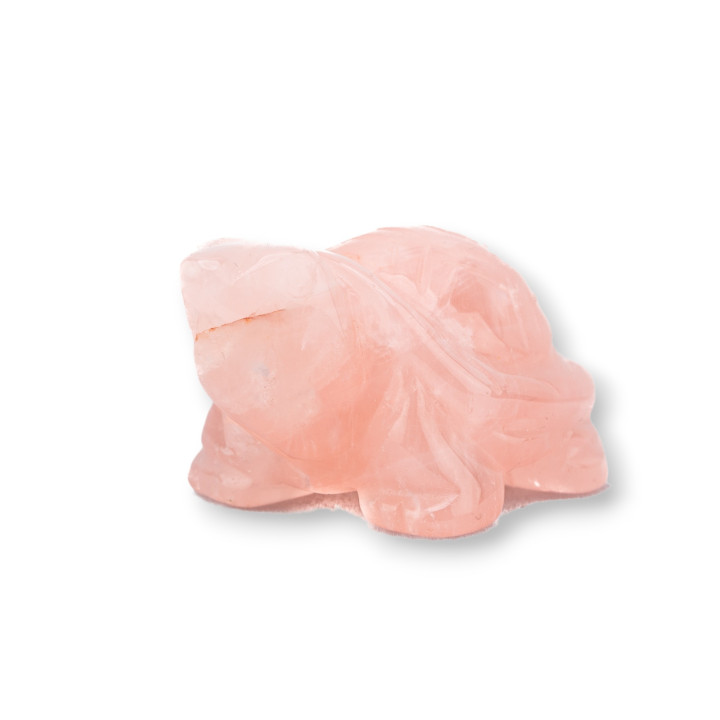 Adorno de estatua de piedras preciosas, tortuga de cuarzo rosa de 2 pulgadas y 5 cm
