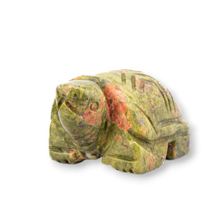 Ornement de statue de pierres précieuses 2 pouces 5 cm Tortue Unakite