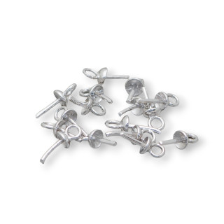 Final Cups for 925 Silver Pendant 3mm 4gr 80pcs Approximately Rhodium Plated