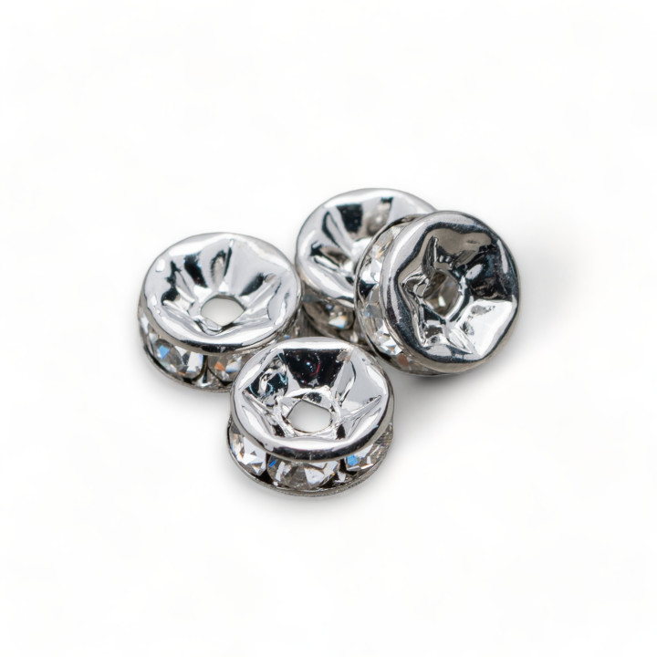 Rondelles Laiton Strass Entretoise République Tchèque Qualité 07mm Rhodium 100pcs